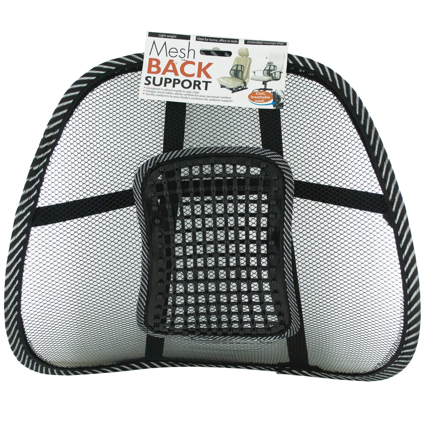 mesh back support with massage pegs -- 8 per box
