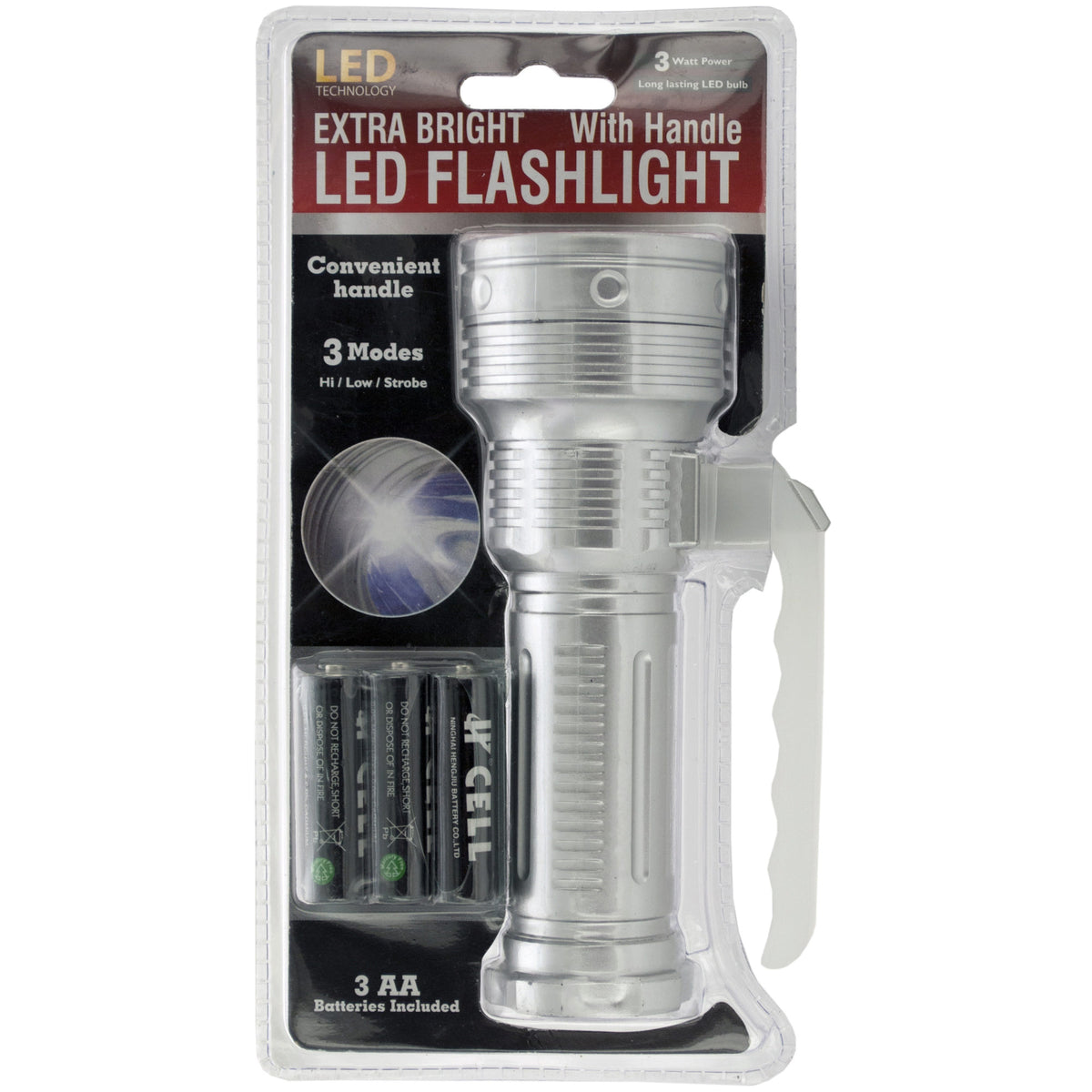 extra bright led flashlight with handle -- 8 per box