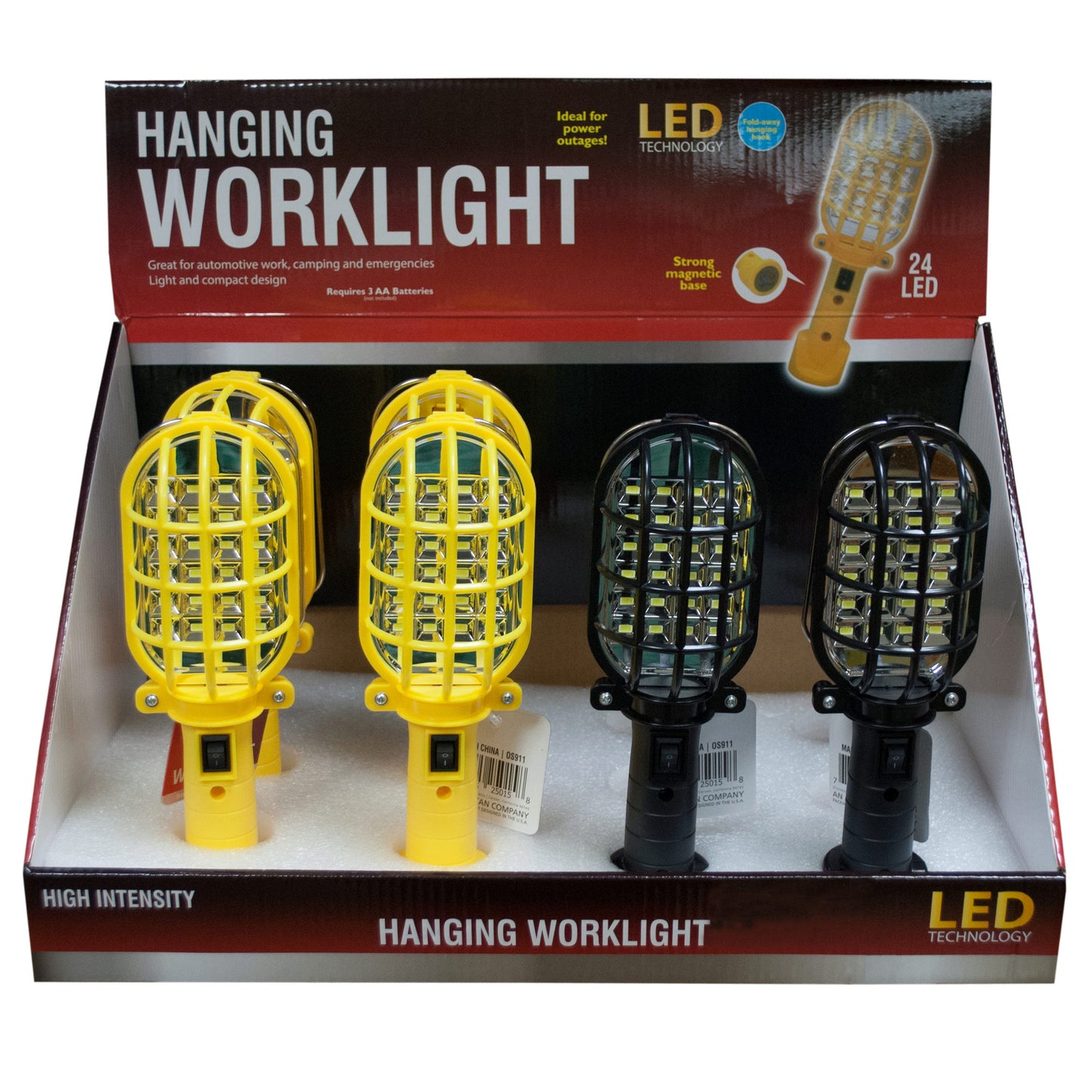 hanging led worklight with magnetic base - -- 6 per box