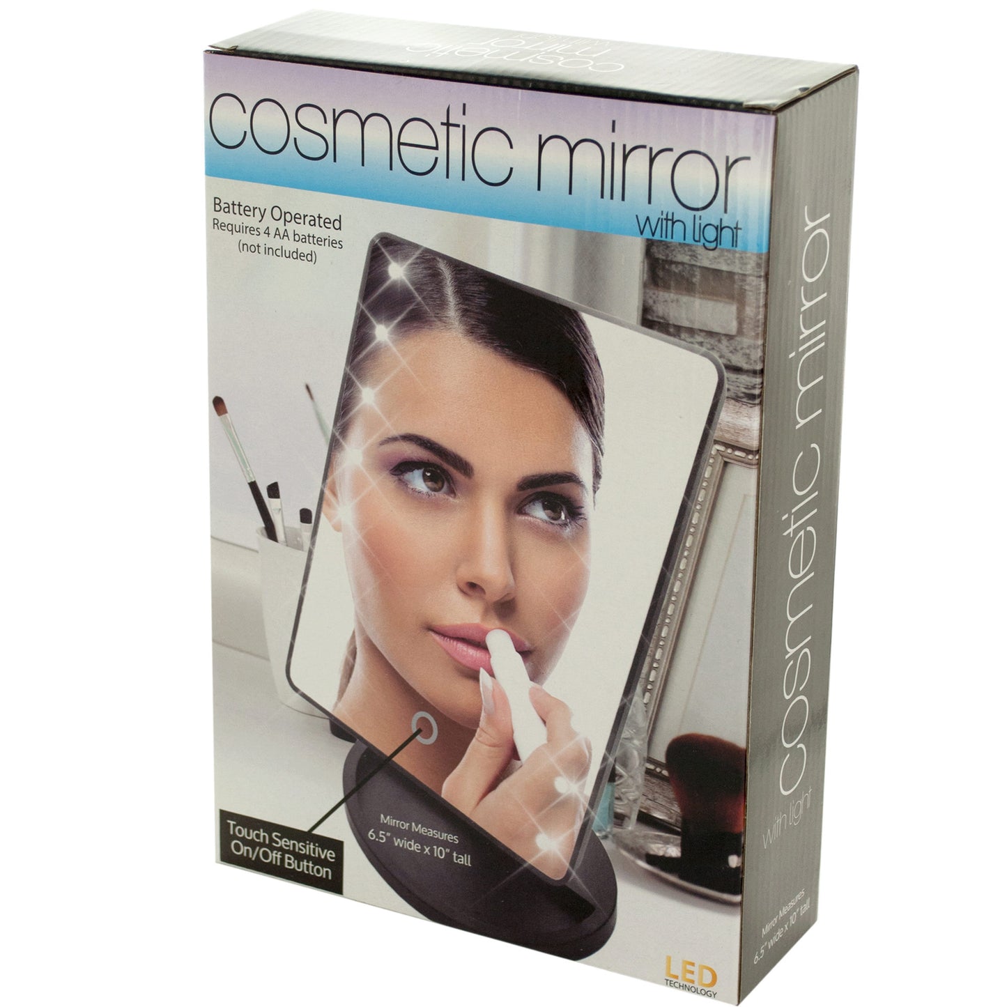 adjustable led lighted cosmetic mirrors -- 3 per box