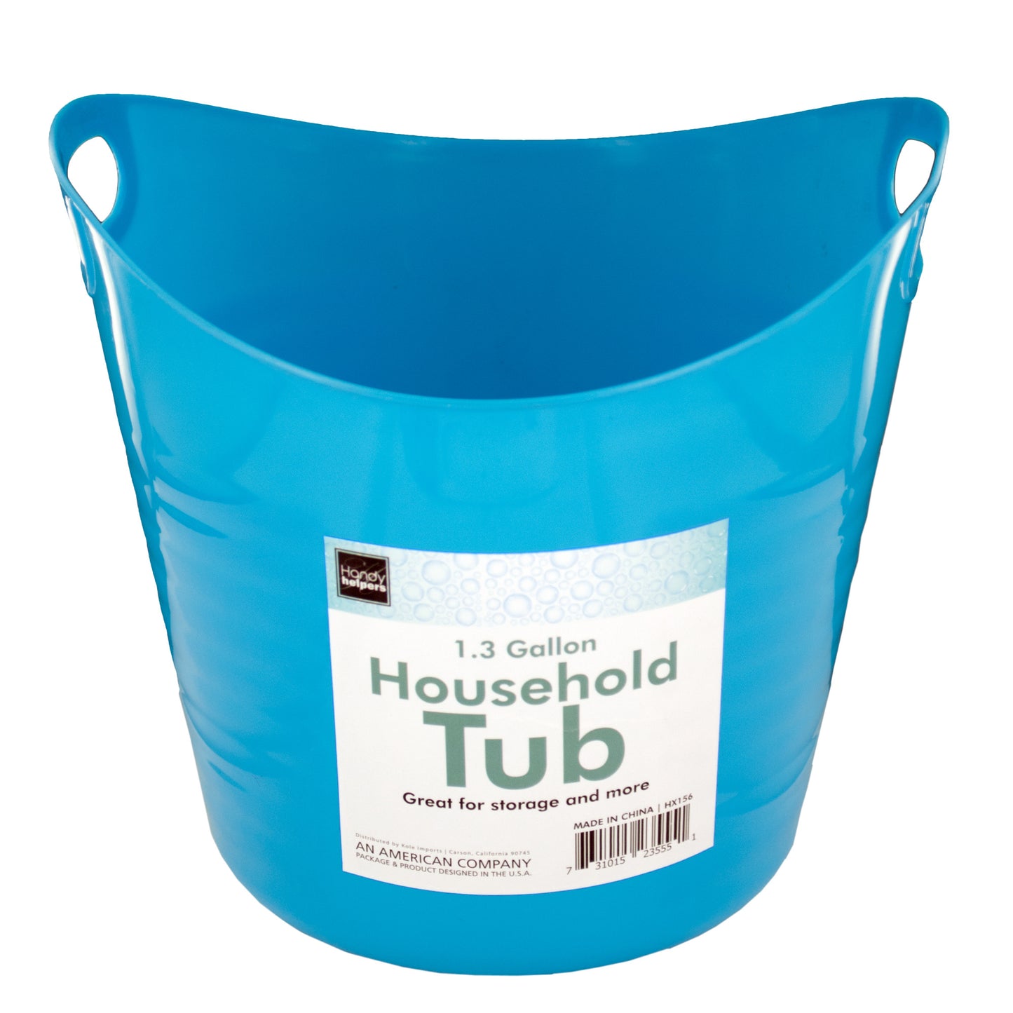 1.3 gallon household tub with handles - bulk -- 20 per box