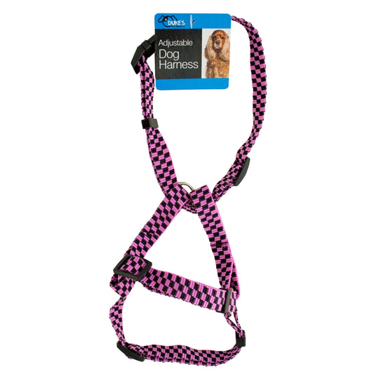 fashion pink adjustable nylon dog harness - bulk aa pack -- 25 per box