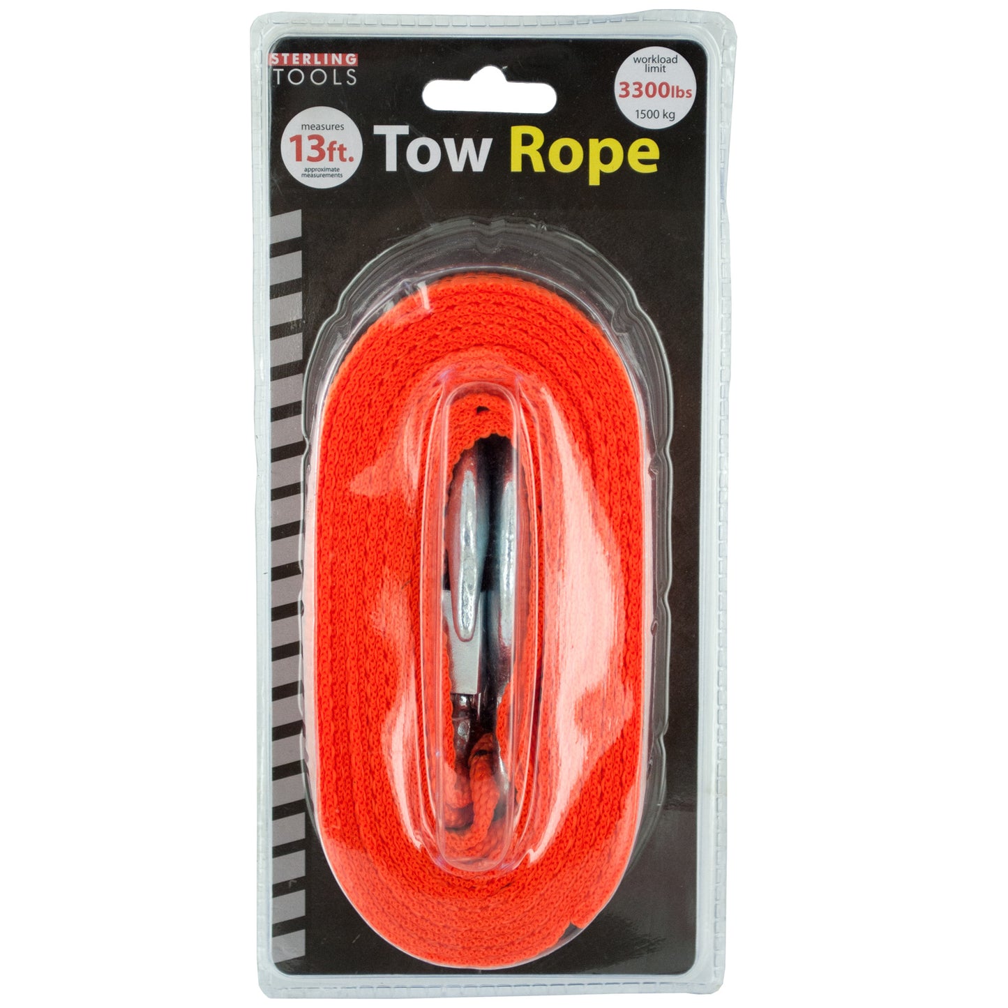nylon tow rope with metal hooks - bulk -- 12 per box