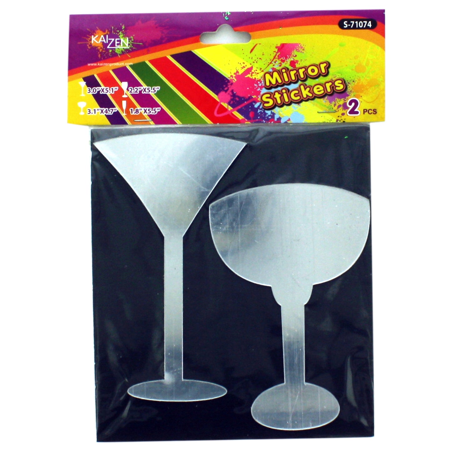 cocktail mirror stickers - -- 64 per box