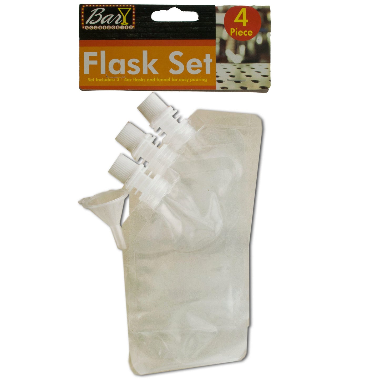 flask set with funnel - stainless steel -- 38 per box