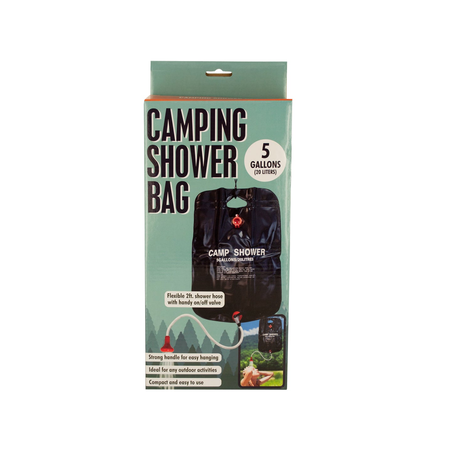 camping shower bags with flexible hoses -- 4 per box