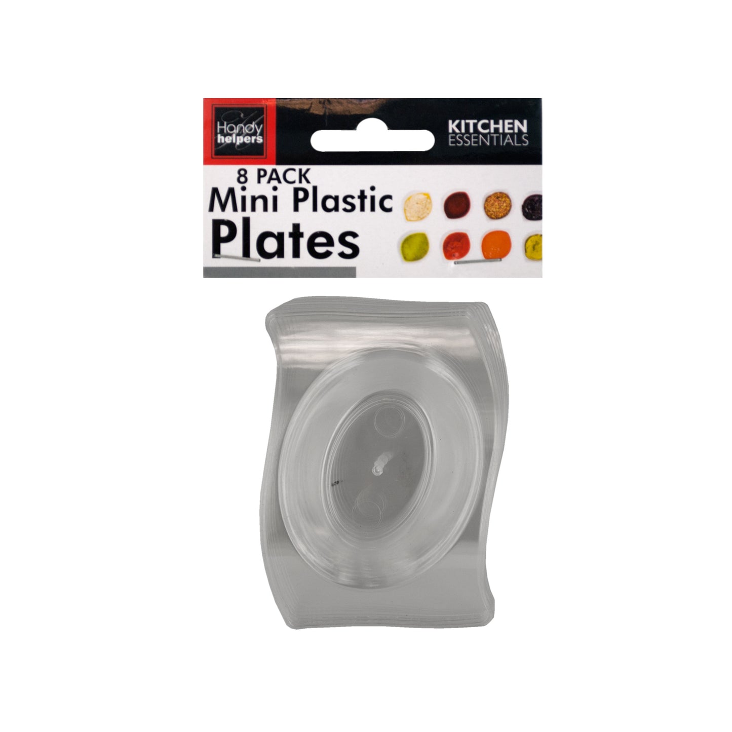 clear mini plastic plates set -- 39 per box