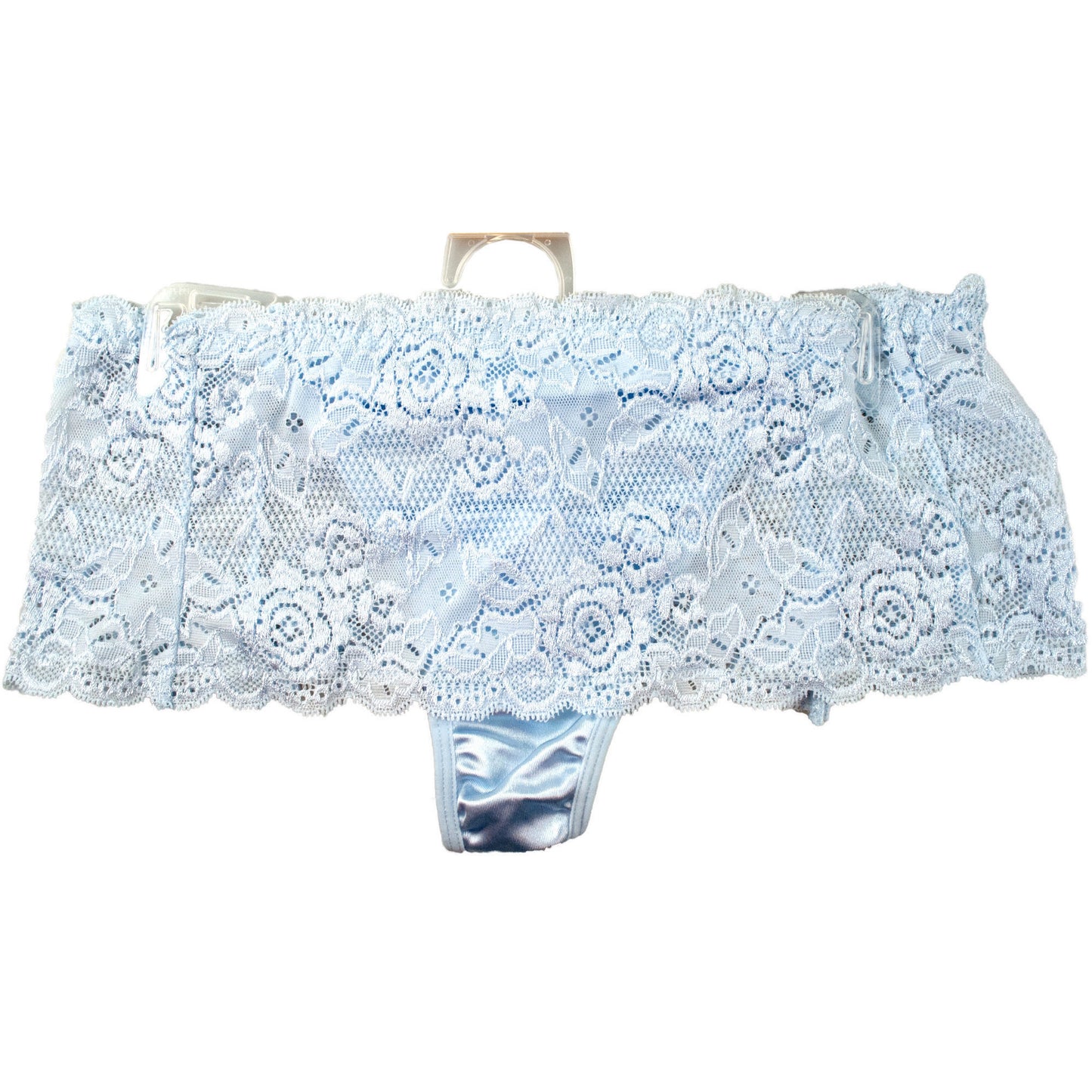 women's light blue stretch lace underwear thong -- 50 per box