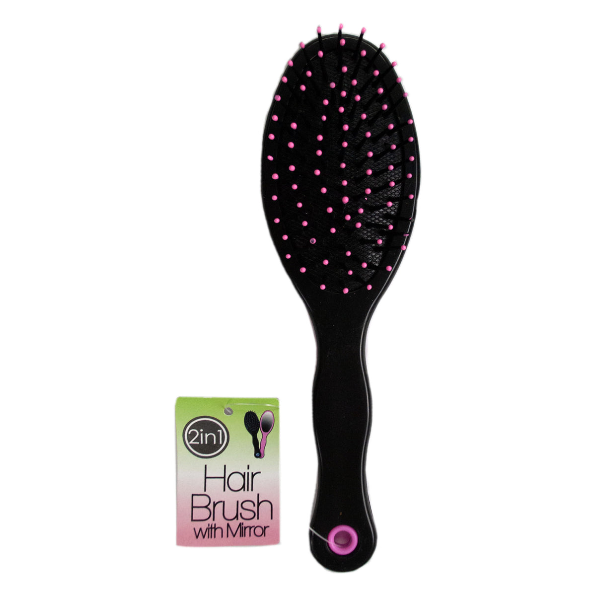 hair brush with mirror countertop display -- 32 per box
