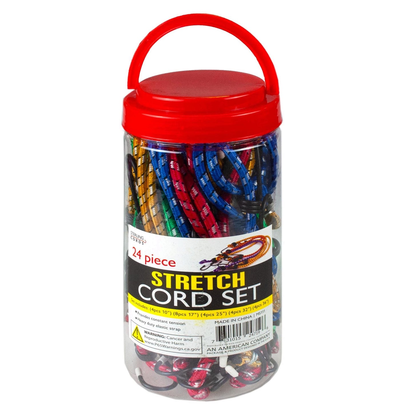 24 pack heavy duty stretch cord set - -- 5 per box