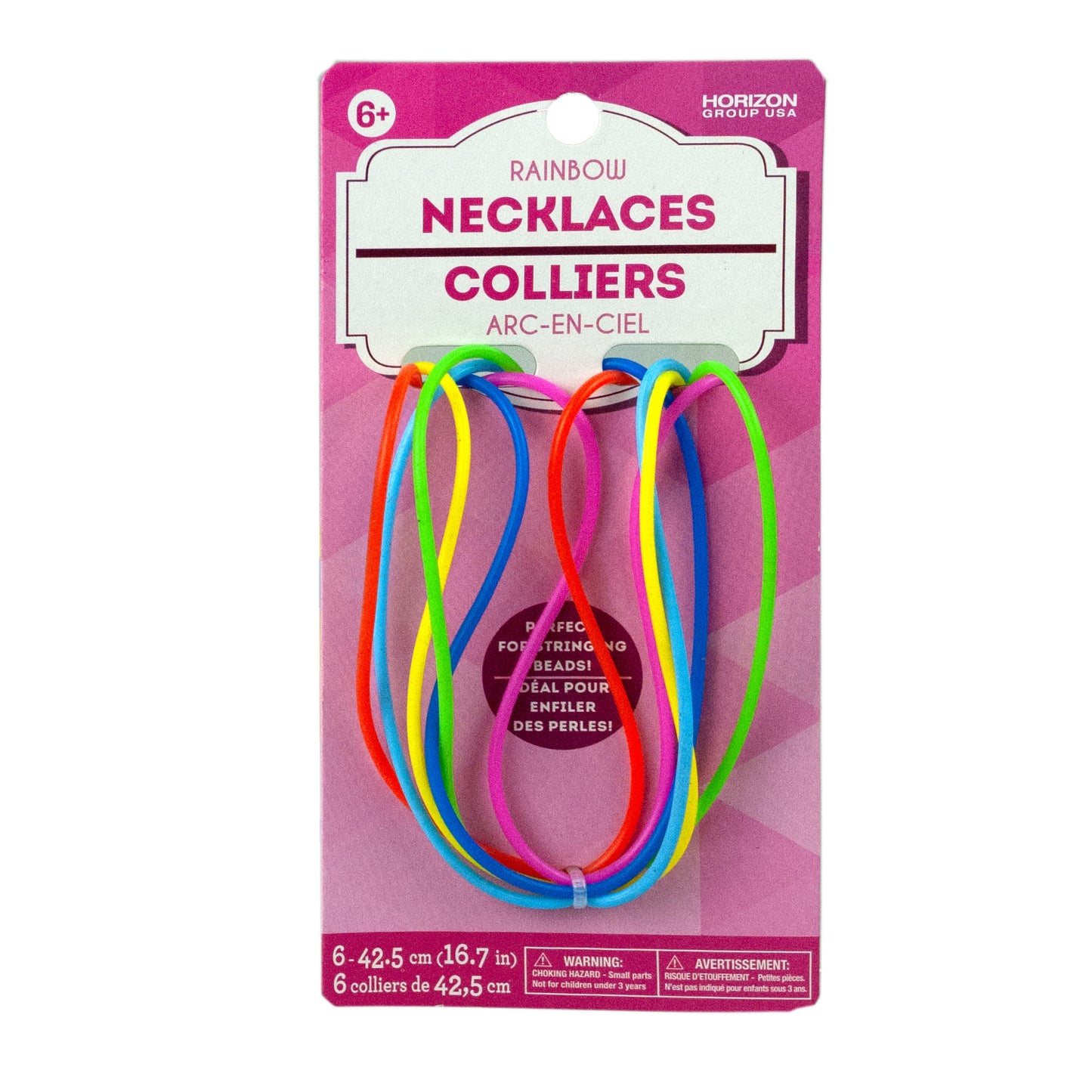 rainbow silicone necklaces - 6 pack -- 71 per box