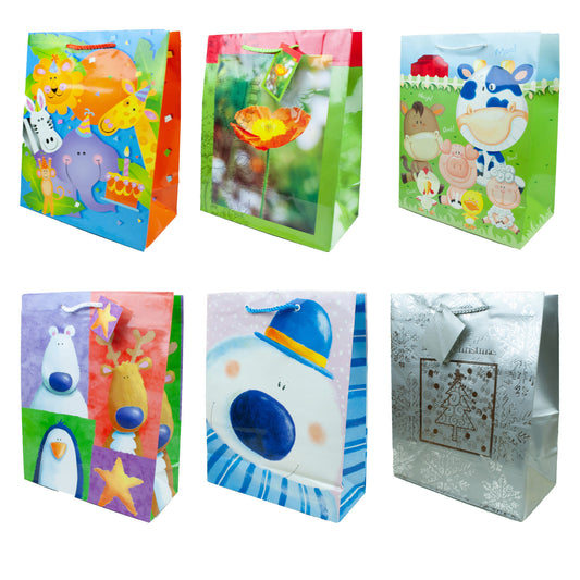 theme gift bags - assorted styles -  -- 86 per box