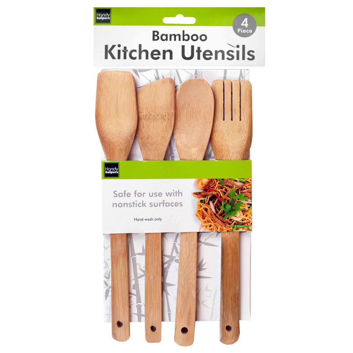 bamboo kitchen utensils - 4 piece set -- 16 per box