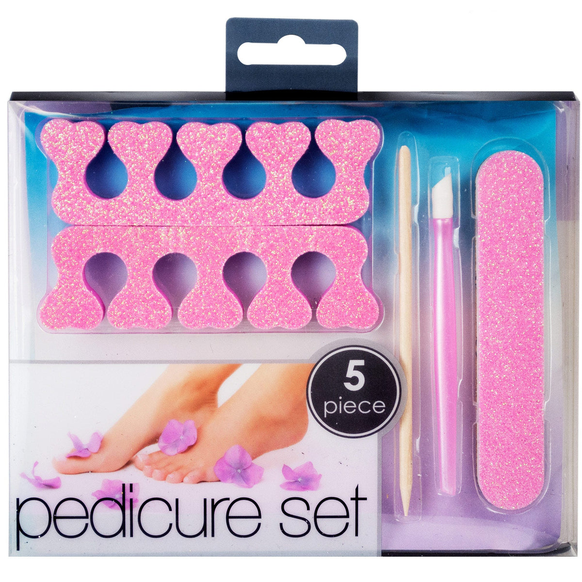 glitter-on pedicure set - bulk -- 19 per box