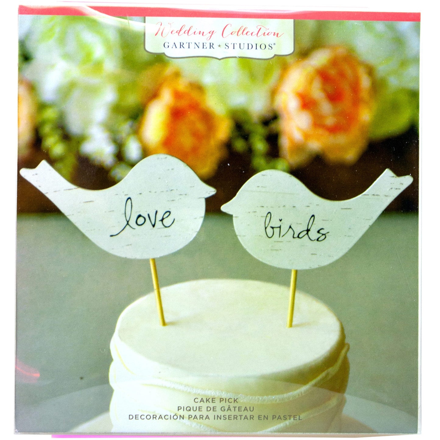 birch love birds cake toppers -- 16 per case