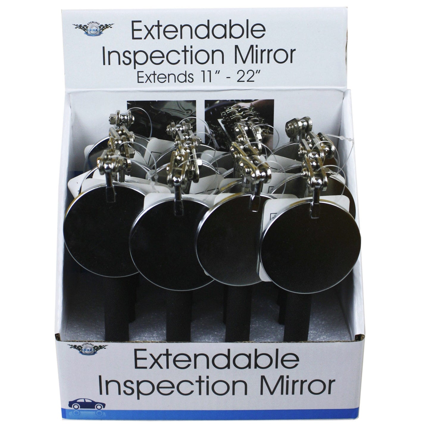 extendable adjustable mirror in pdq - - -- 16 per case