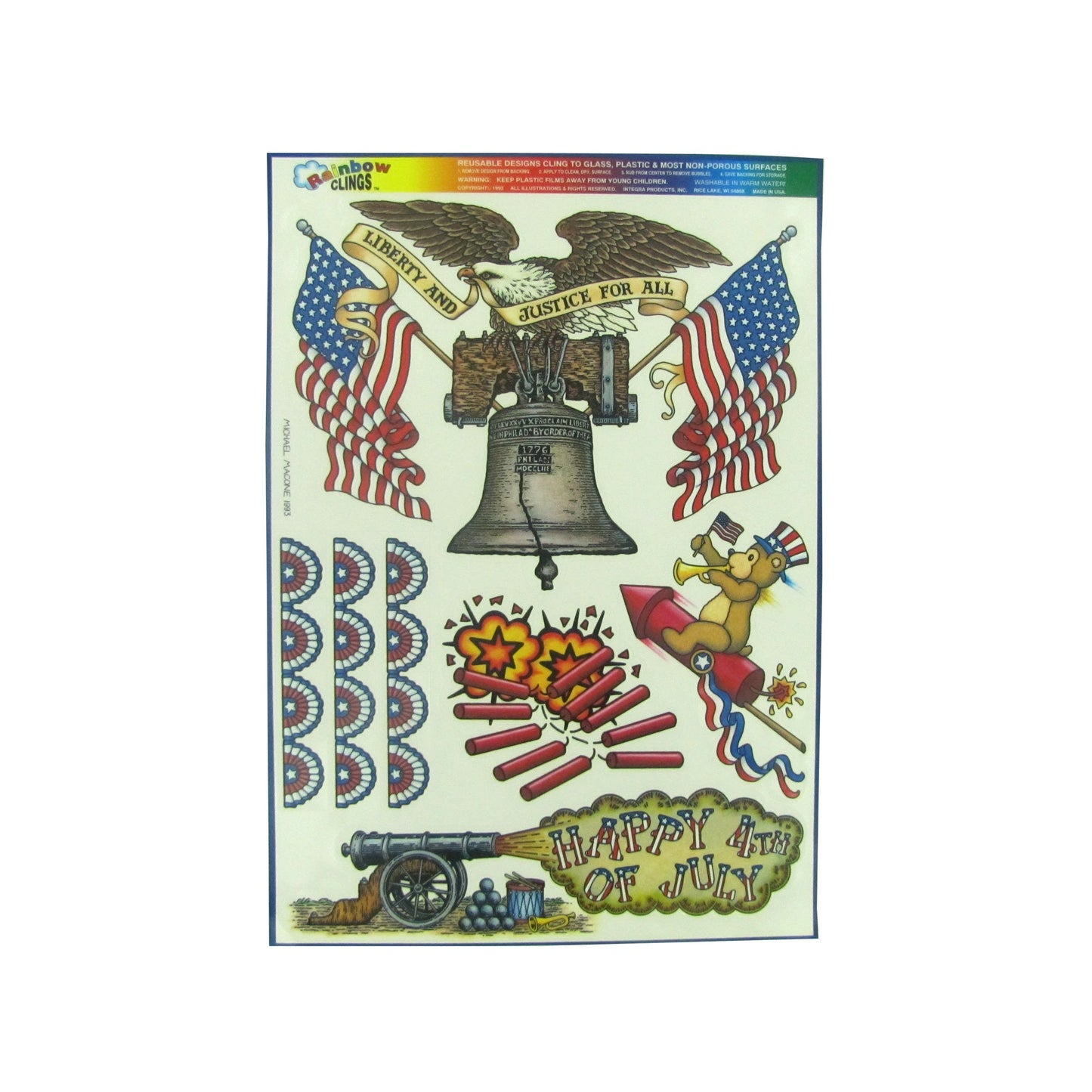 liberty & justice window clings - -- 167 per box