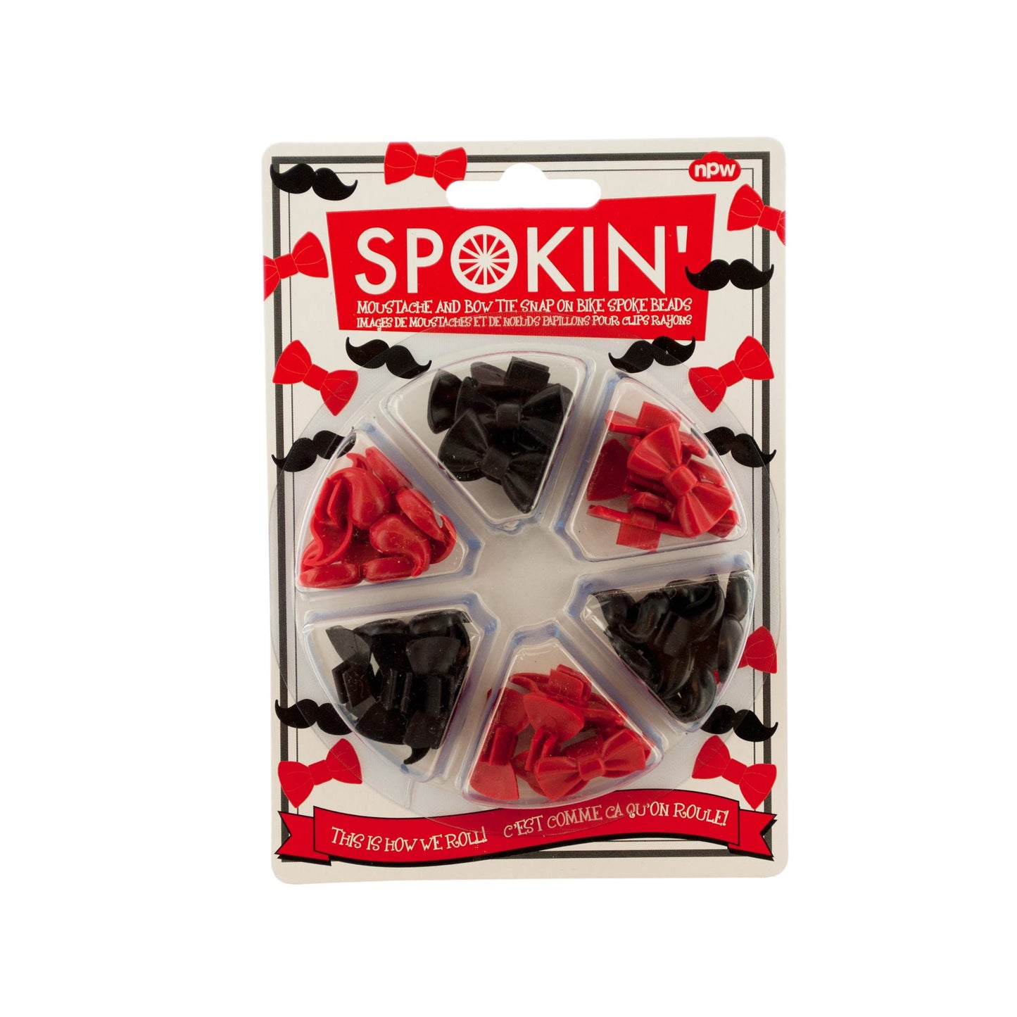 mustache & bow tie bike spoke beads - - -- 86 per box