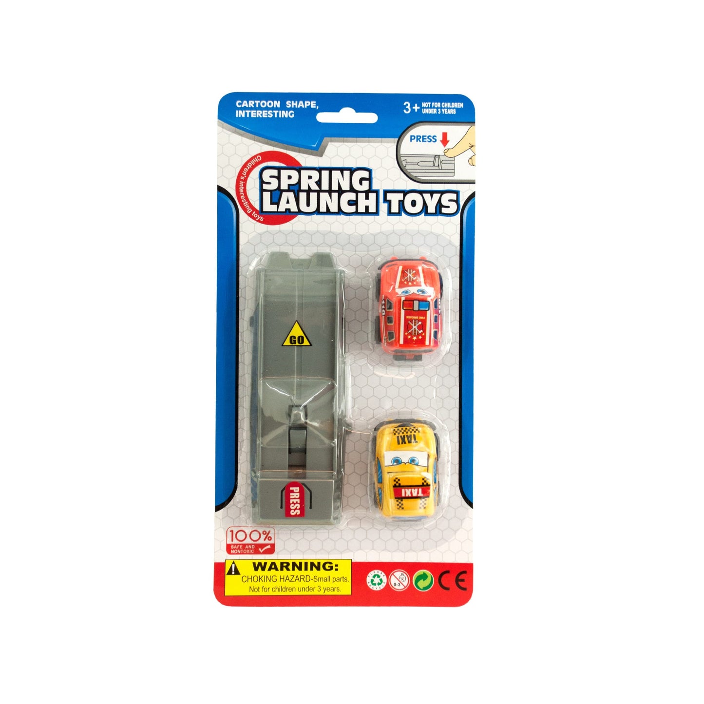 press & go spring launch toy cars set - 144 pack -- 25 per box