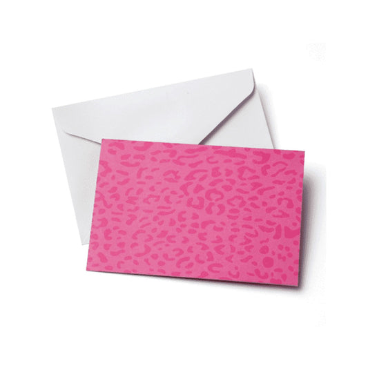 pink leopard notecards & envelopes set - 10 count -- 36 per case