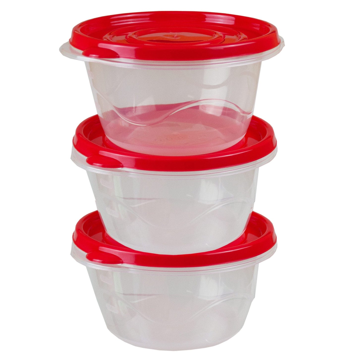 plastic round food containers - 3 pack -- 12 per box