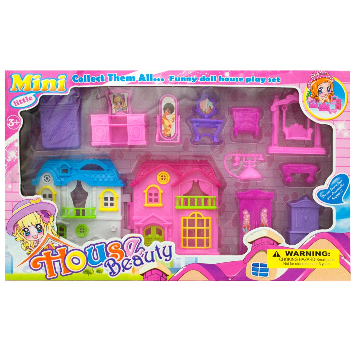 mini dream house play set -- 4 per box