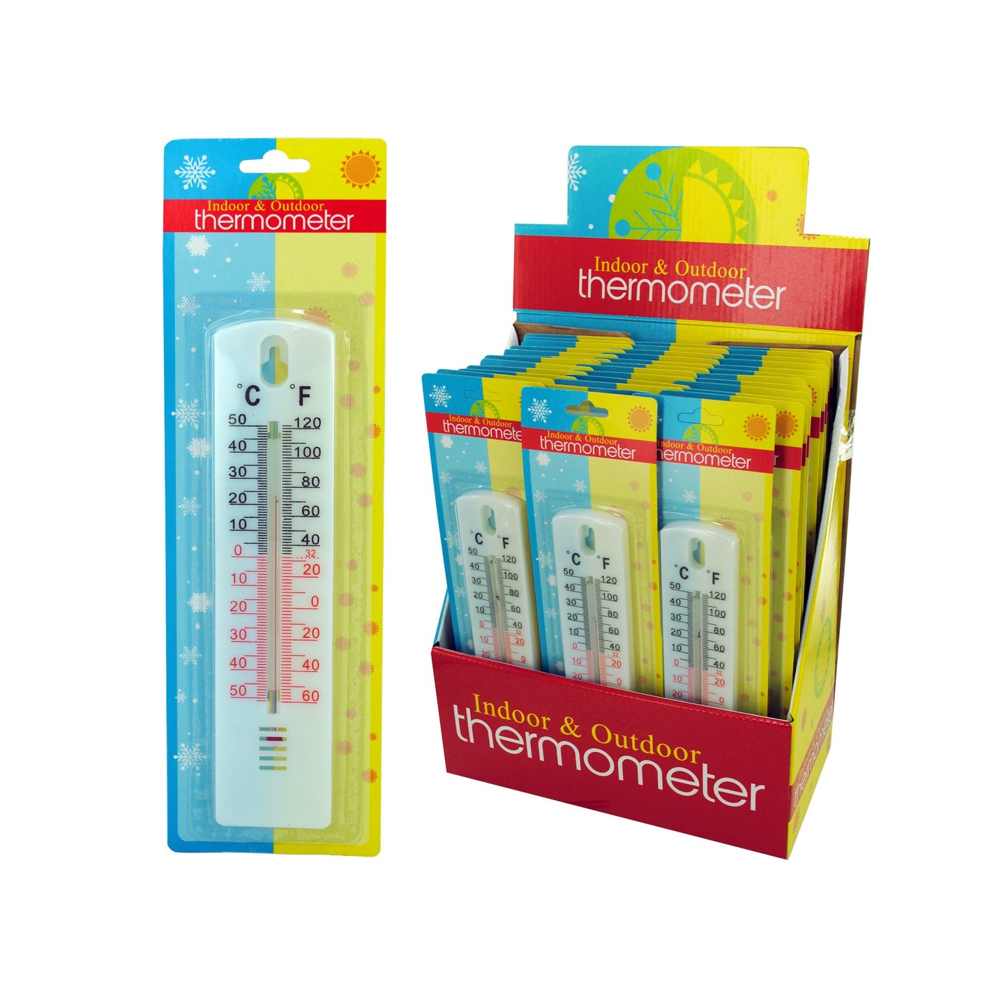 indoor & outdoor thermometer countertop display -- 32 per box