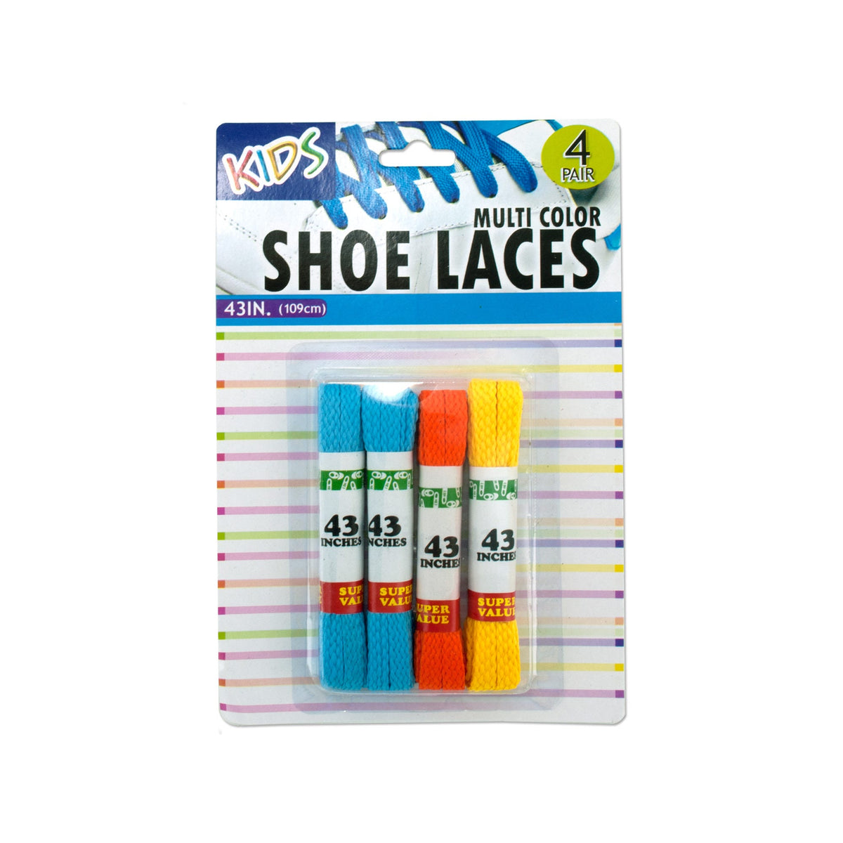 kids colored shoelaces - bulk -- 33 per box