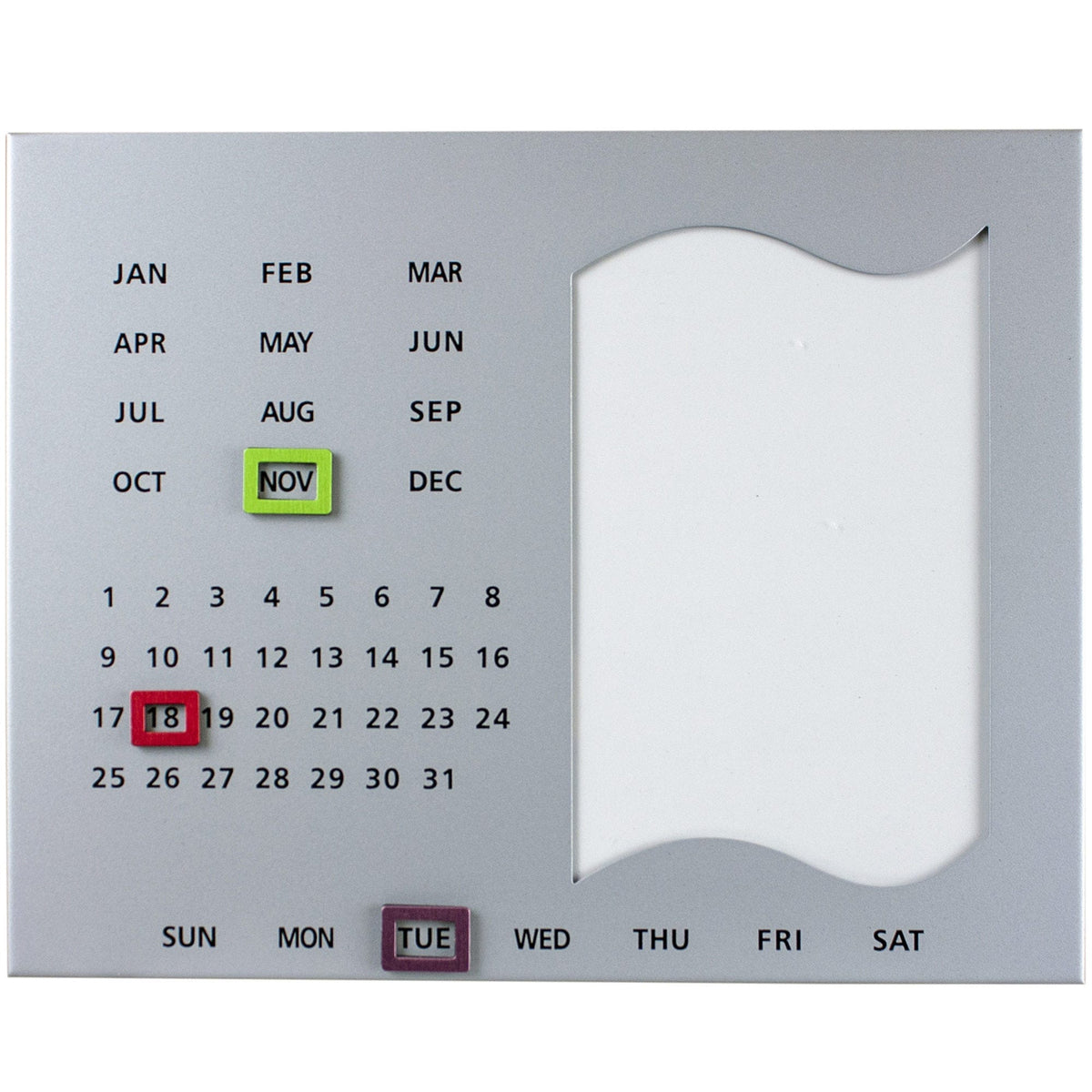 magnetic perpetual calendar with 4x6 picture frame - - -- 18 per case