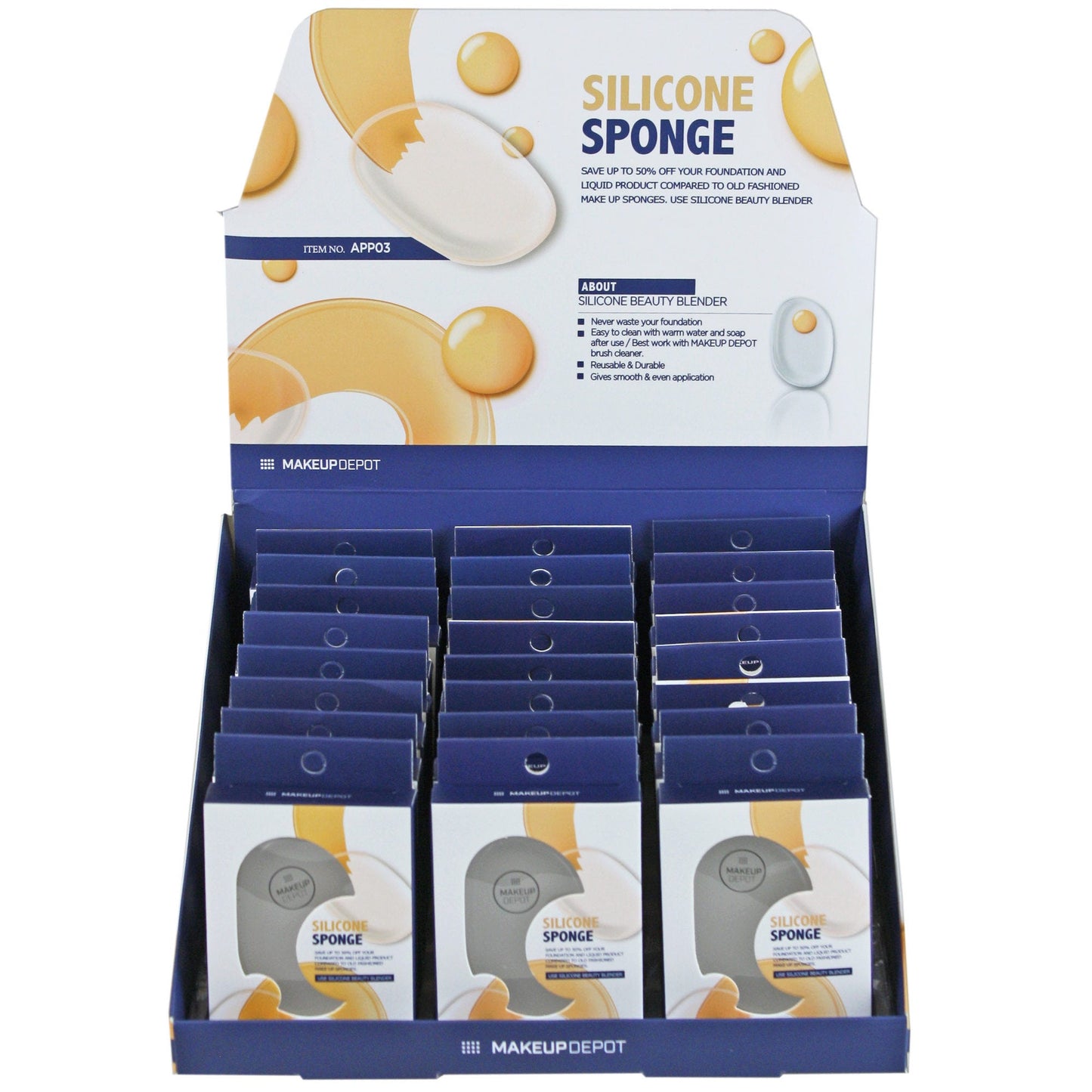 silicone sponge beauty blenders - countertop display -- 69 per box