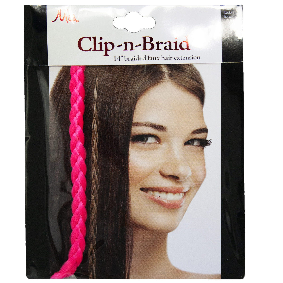 mia beauty clip-n-braid - pink glitter hair braid - 1200 per case -- 119 per box