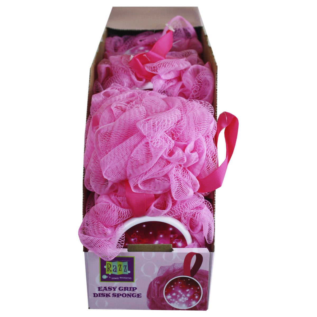 razz easy grip fairytale bath pouf - countertop display -- 32 per case