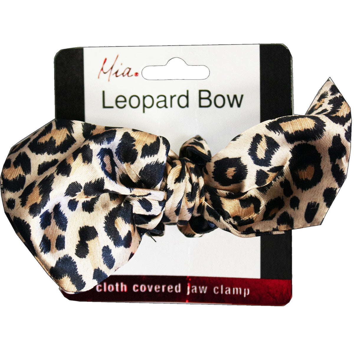 leopard bow super clamp hair clips -- 86 per box