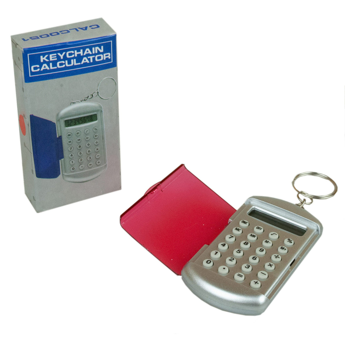 key chain calculator - 8 digit display - red -- 89 per box