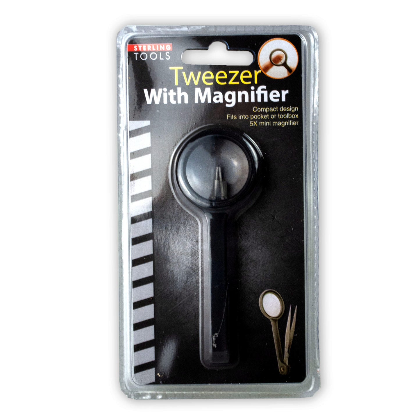 tweezers with magnifier -- 28 per box