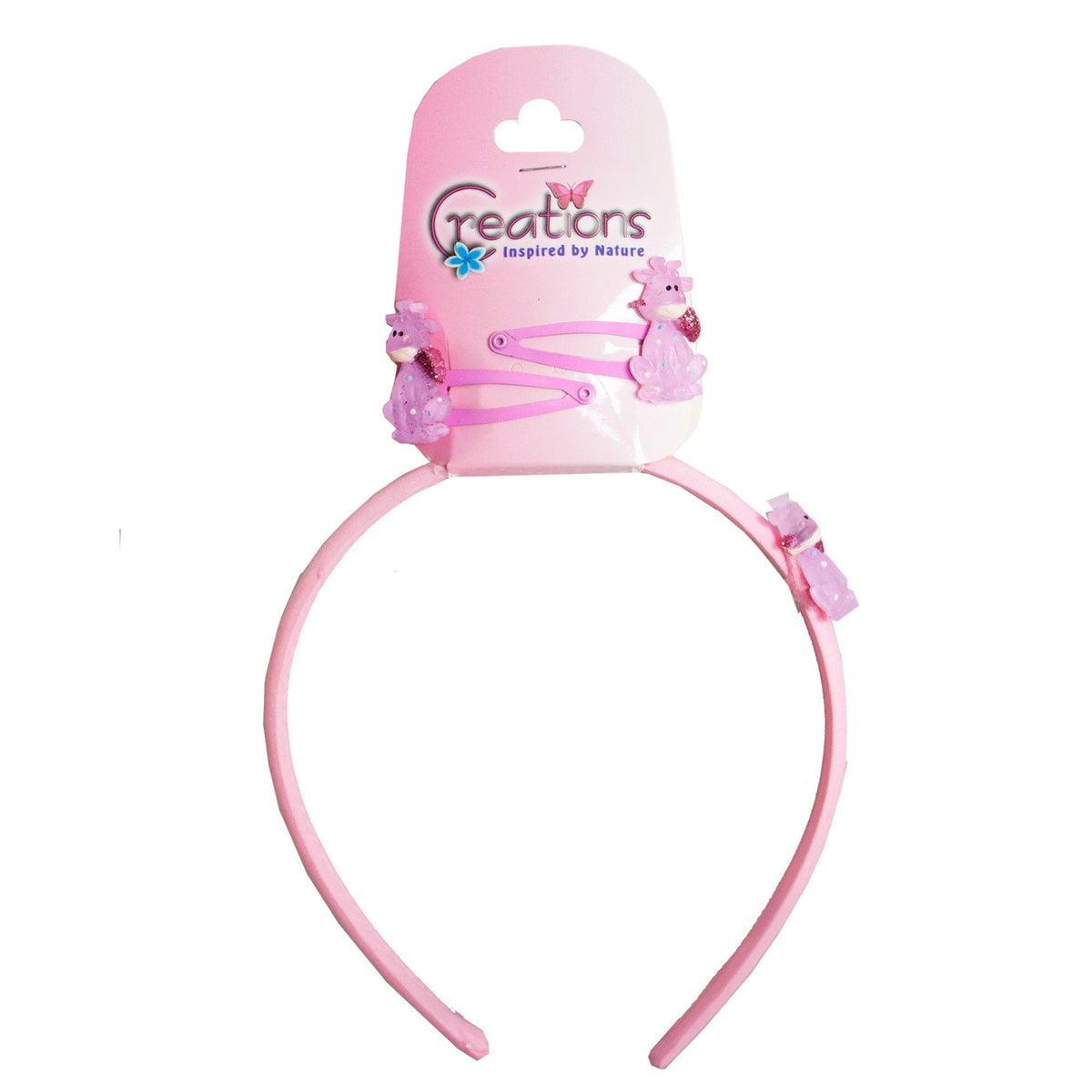 creations 3 piece giraffe themed headband & clips set -- 86 per box
