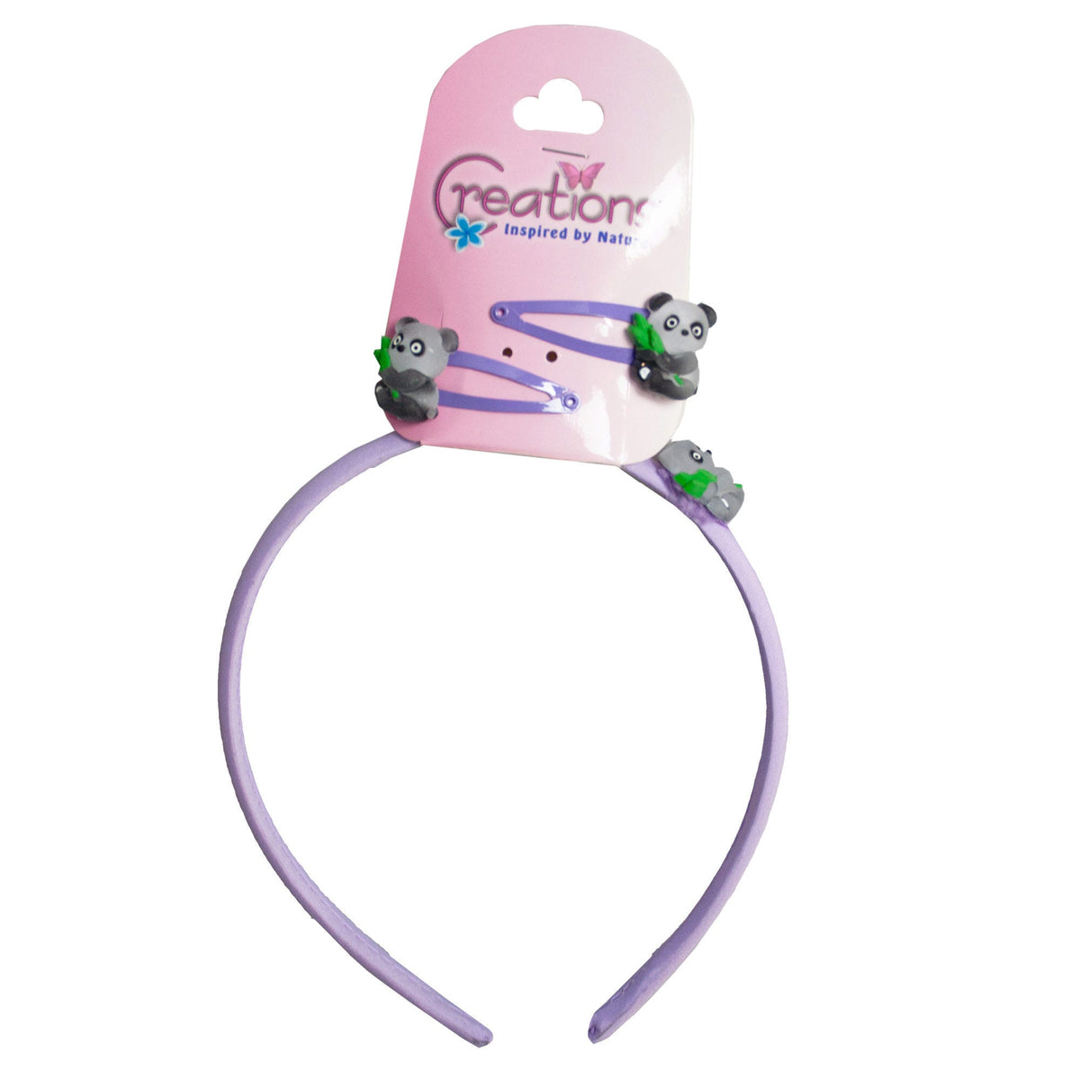 panda themed headbands & clips set - -- 86 per box