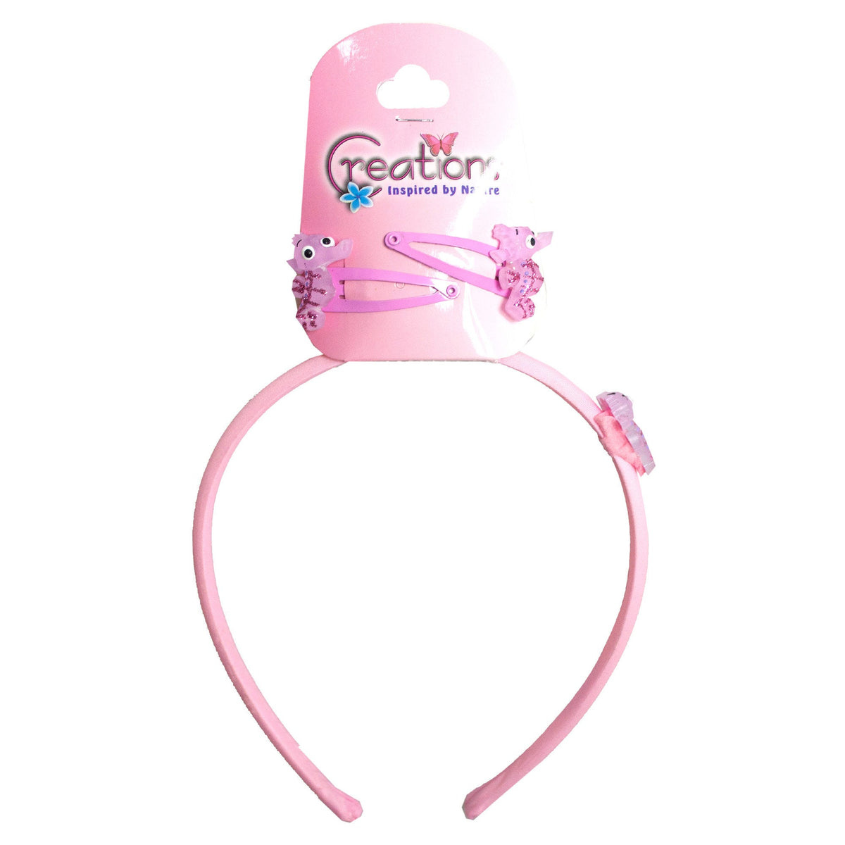 creations sea horse themed headband & clips set -- 86 per box