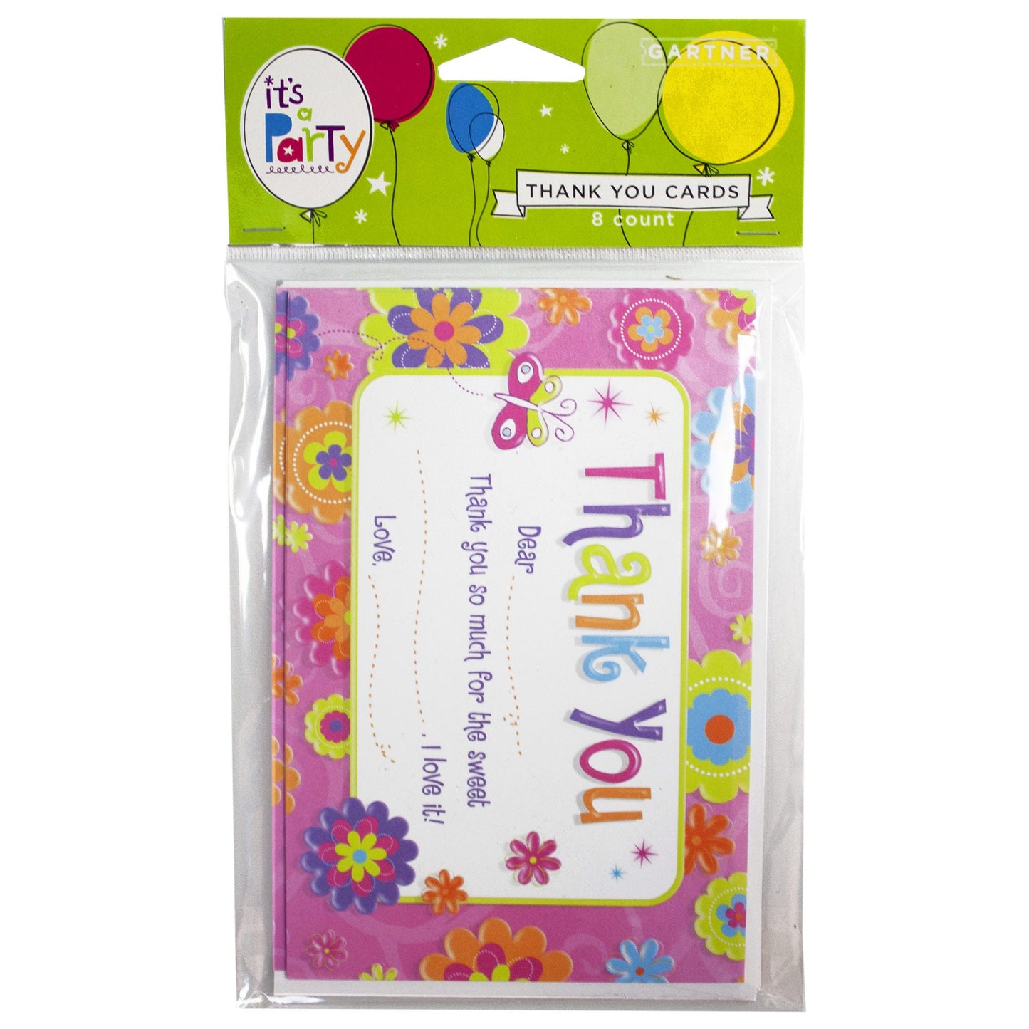 floral garden party thank you cards -- 24 per case