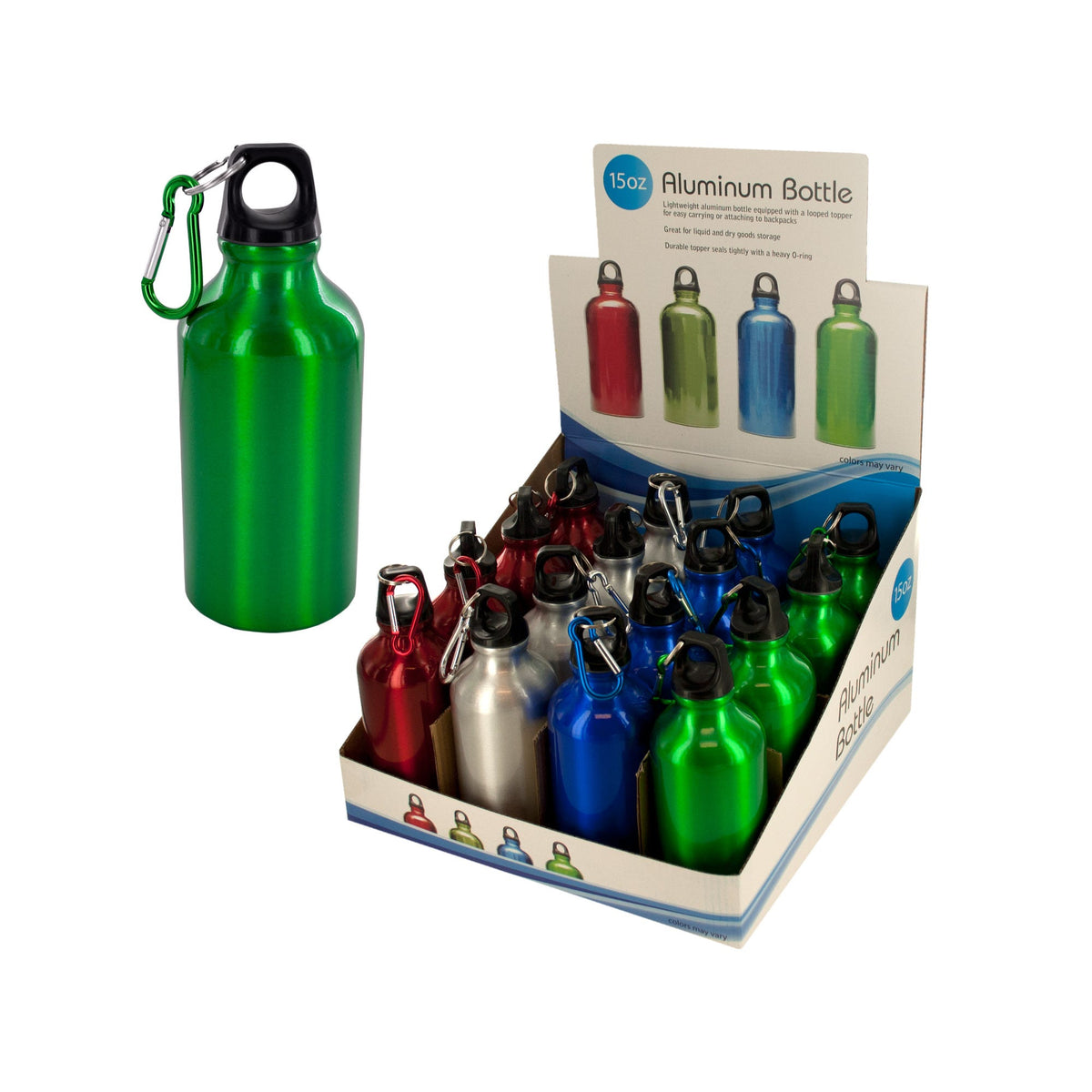 15 oz. aluminum water bottle display -- 14 per box