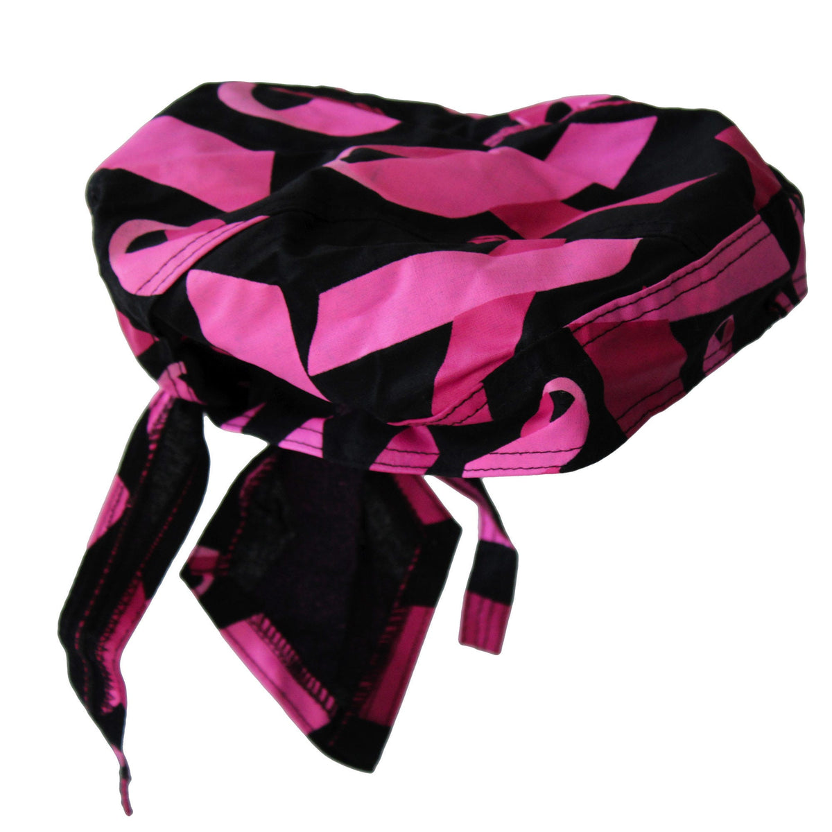 pugs womens headwrap with cancer ribbon - bulk -- 86 per box