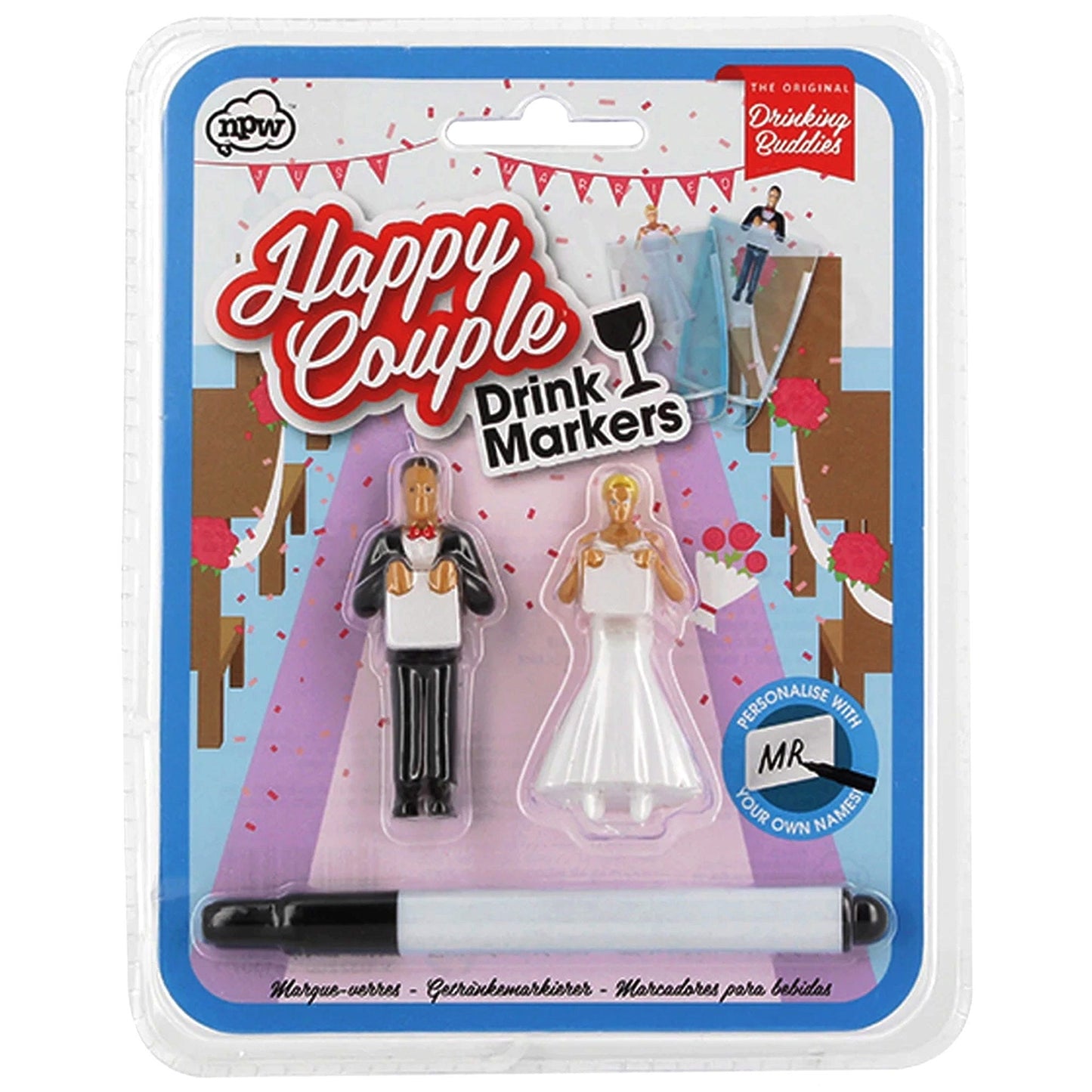 bride & groom drink markers -- 61 per box