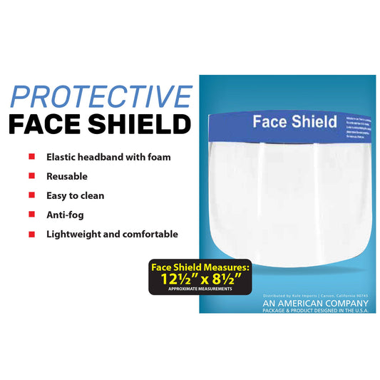 face shields  - protective hardware -- 25 per box