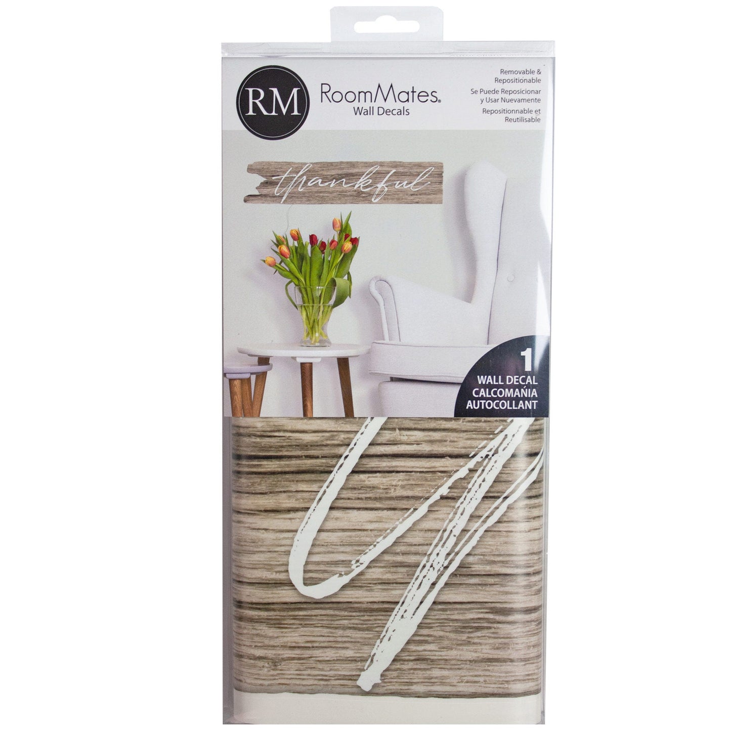 thankful peel & stick wall decals set -- 4 per case