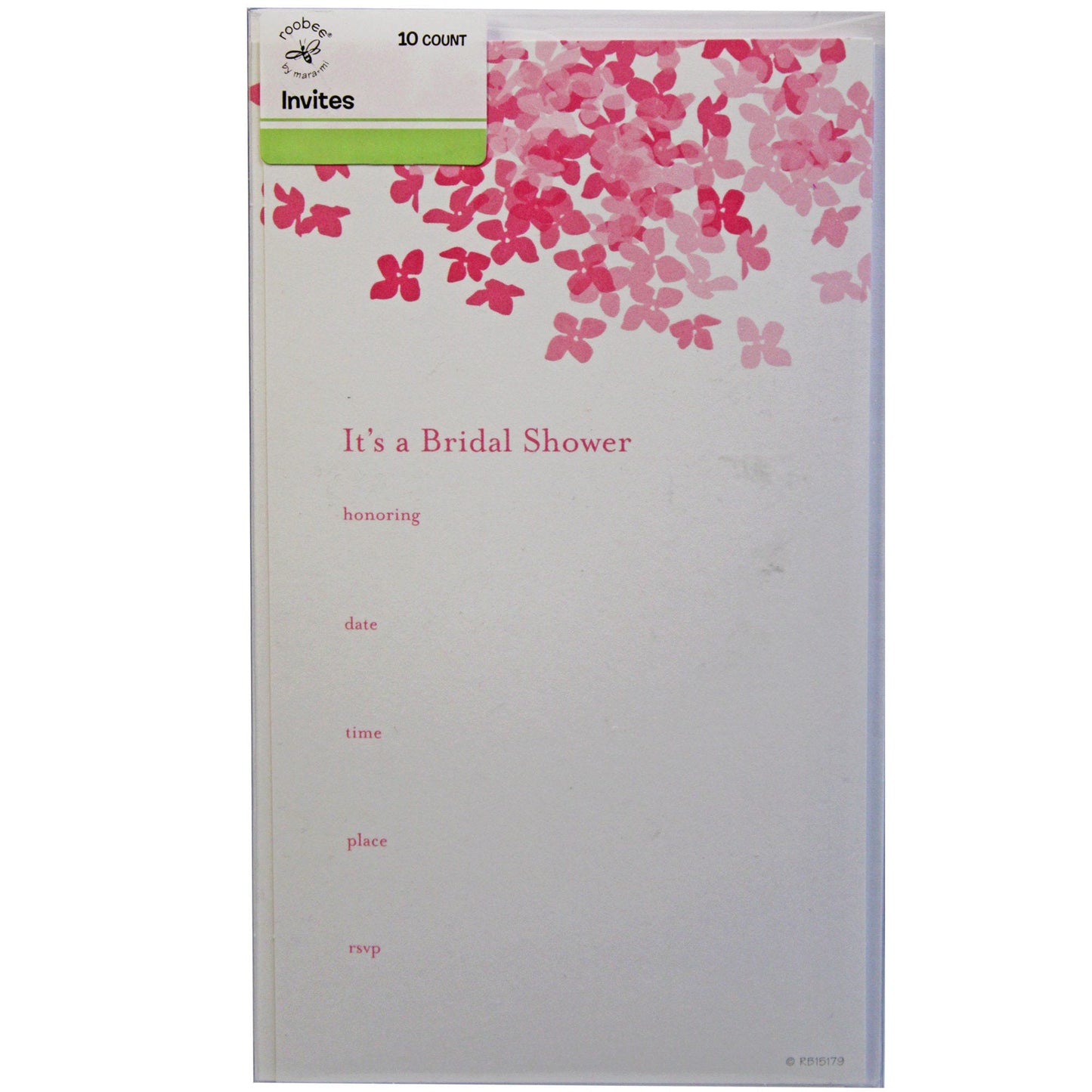 pink hydrangea bridal shower invitations -- 36 per case