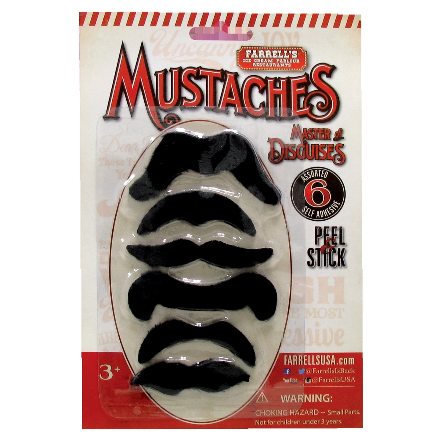 farrell s mustache packs - 6 count - bulk 600 -- 45 per box