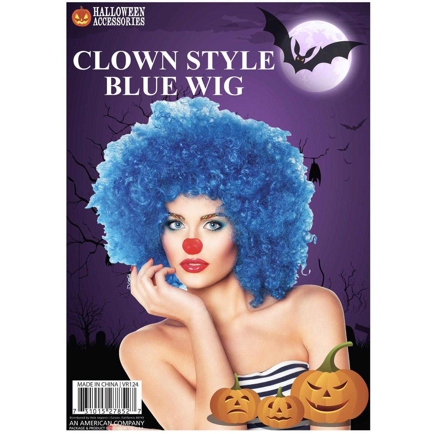 blue afro wigs - -- 7 per box
