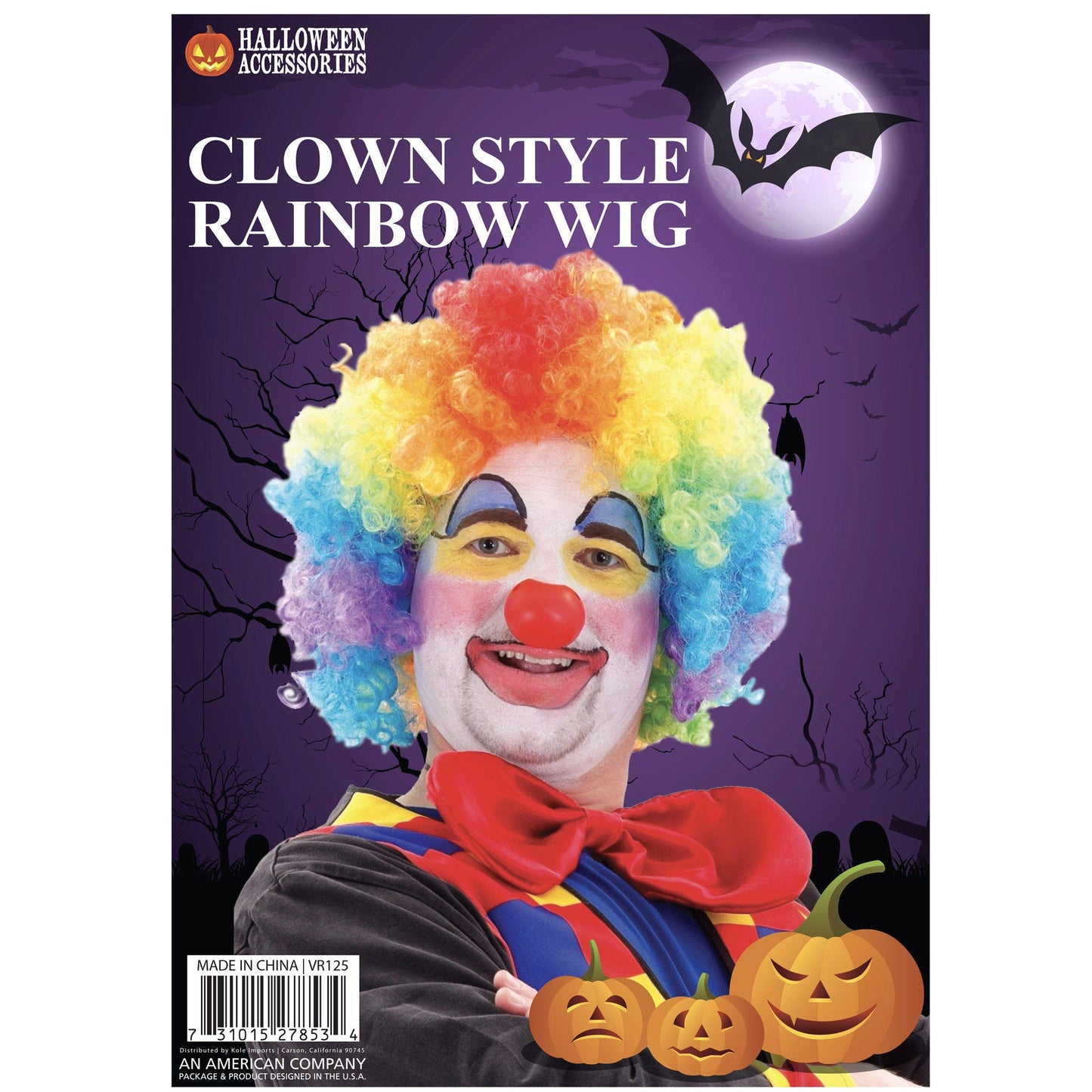 pierrot wigs - white & black - -- 6 per box