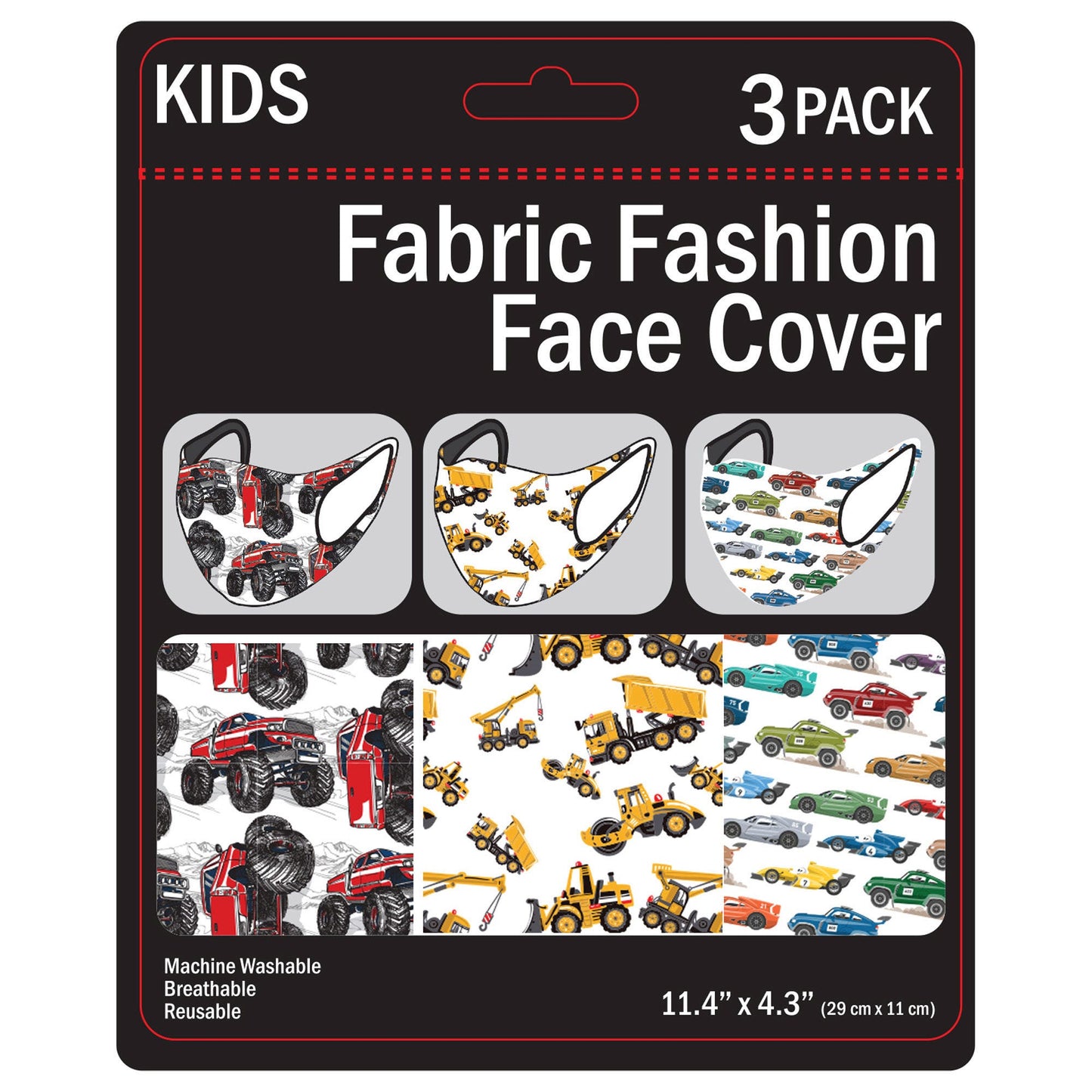 kids washable fun masks 3 pack -- 20 per box