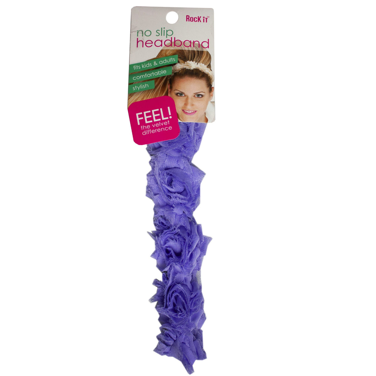 floral headband in purple -- 72 per case